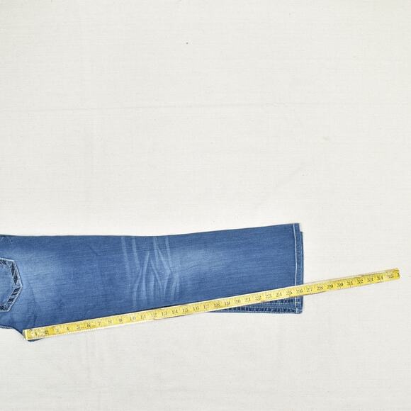 Miss Me Women's Jeans Zip Solid Cotton Blue Size 28 Signature Boot Embroided - Picture 5 of 8